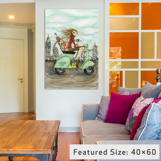 iCanvas World Shopper: London Gallery Wrapped Canvas Art Print by Bella Pilar