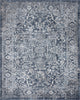 Cinda Traditional Oriental Blue Rectangle Area Rug, 9' x 12'