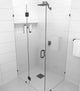 78"x57"x46" Frameless 90 Degree Shower Enclosure Glass Hinge, Matte Black