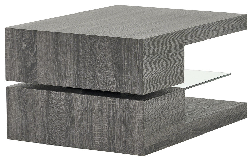 GDF Studio Bushwick Rectangular Rotating Wood Coffee Table
