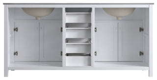 London 71-in White Bathroom Vanity Base Cabinet Without Top