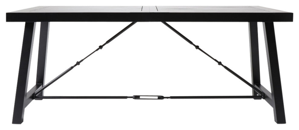 Hempstead Indoor Modern Industrial Acacia Wood Dining Table, Black
