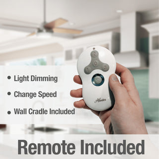 Hunter 52" Dempsey Brushed Nickel Ceiling Fan, LED Light Kit and Remote