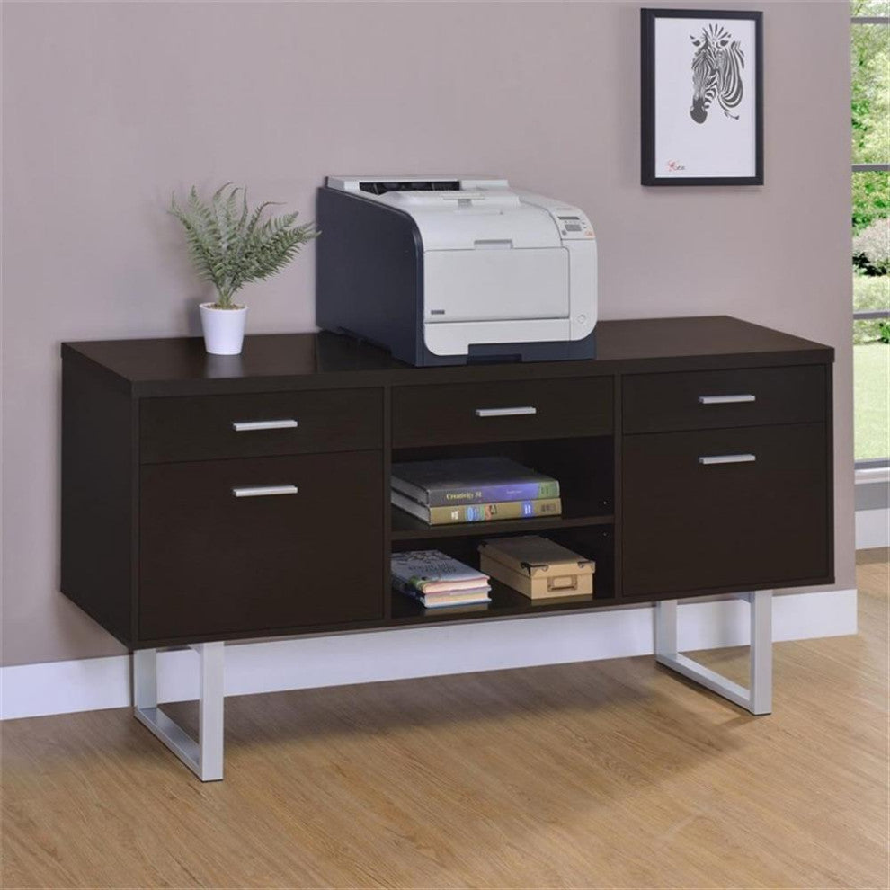 Coaster Lawtey Modern Wood 5-drawer Credenza with Adjustable Shelf Cappuccino