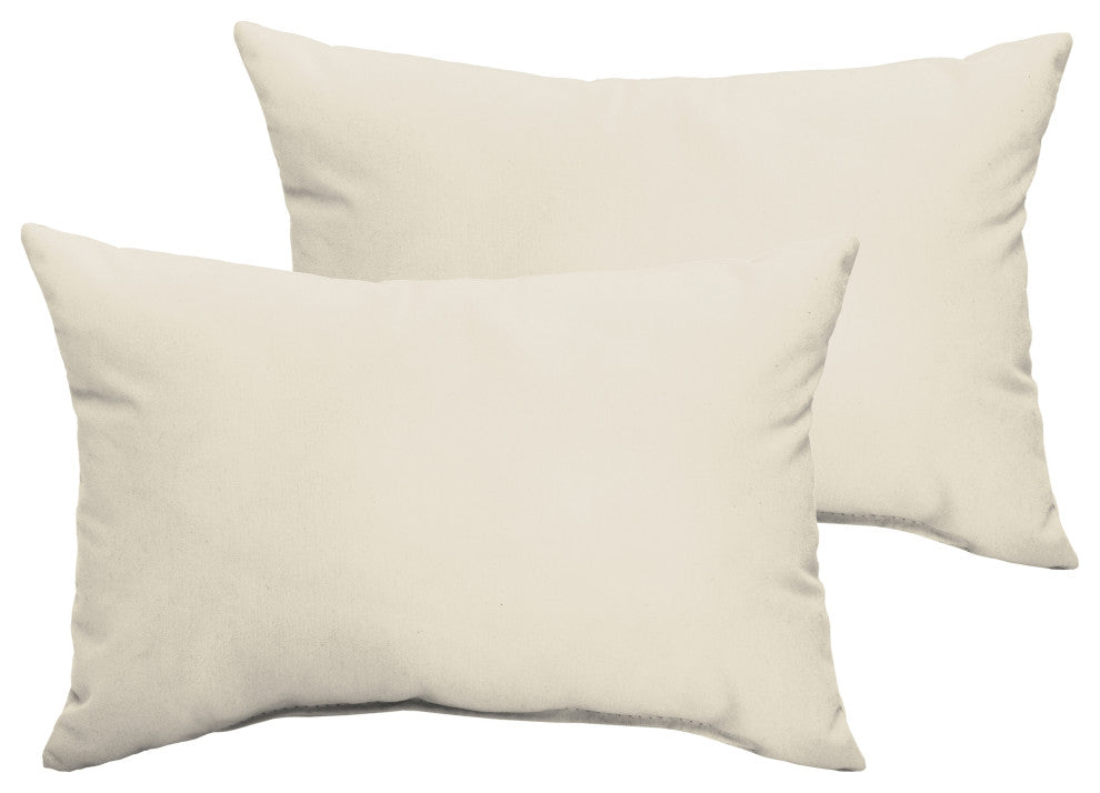 Ivory Outdoor Pillows, Set of 2, 16x26