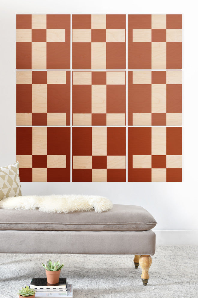 Deny Designs Vy La Cross Rust Wood Wall Mural, 3'x3'