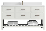 Parker 60 Single Sink Bathroom Vanity in White 1.5" White Quartz