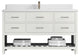 Parker 60 Single Sink Bathroom Vanity in White 1.5" White Quartz