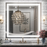 Bathroom Wall Mirror, Frontlit/Backlit, Dimmable, 36"x36"