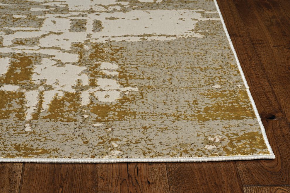 KAS Luna 7132 Ivory/Gold Escape Area Rug, 5'3"x7'7"