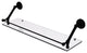 Prestige Monte Carlo 30" Floating Glass Shelf With Rail, Matte Black