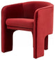 28" Contemporary Dark Burnt Orange Velvet Three Legged Chair