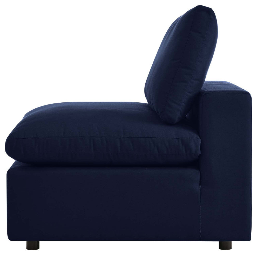 Modular Sectional Deep Sofa Chair Set, Sunbrella, Blue Navy, Outdoor Patio