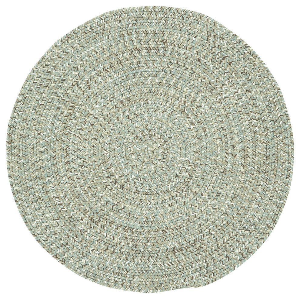 Sea Pottery Braided Round Rug, Caribbean, 7'6