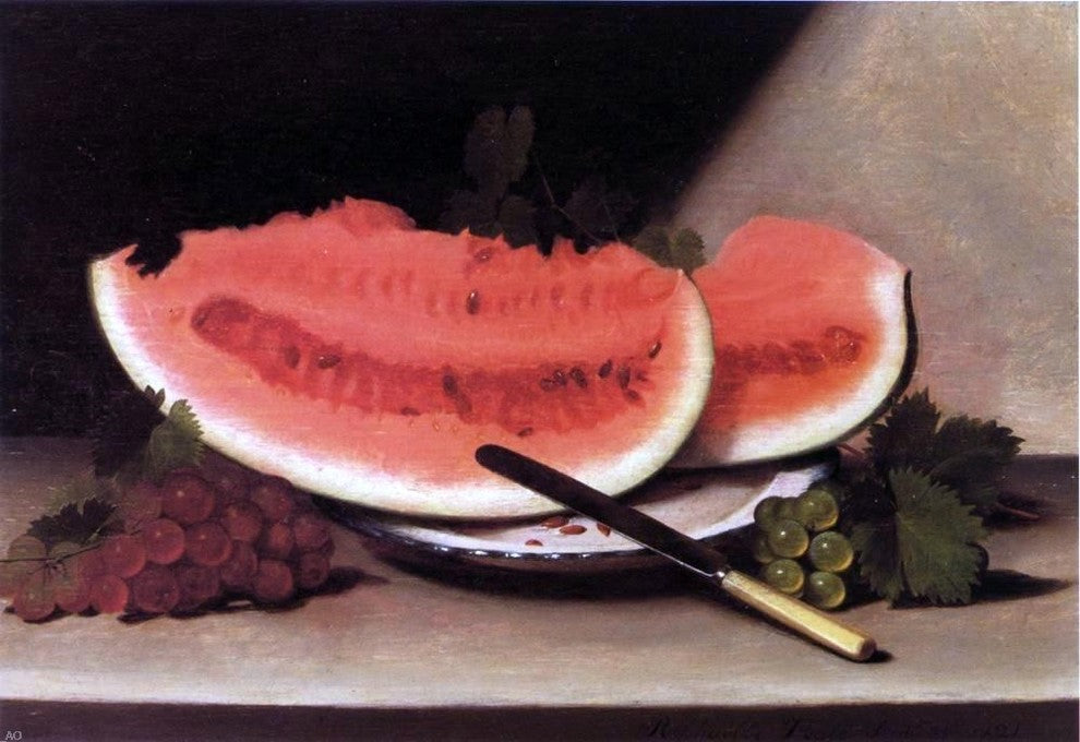 Raphaelle Peale Still Life With Watermelon, Gallery Wrapped Canvas, 18"x27"