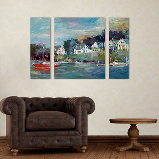 Richard Wallich 'Dock' Multi Panel Art Set Large, 41"x30"