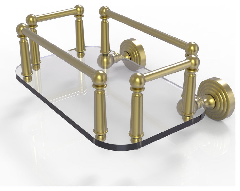 Waverly Place Wall-Mount Glass Guest Towel Tray, Satin Brass