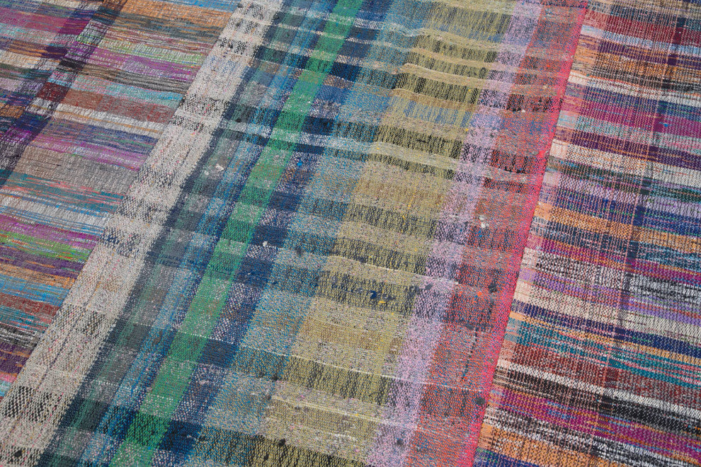 Rug N Carpet - Handmade Oriental 6' 7'' x 9' 11'' Tribal Patchwork Kilim Rug