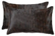 12"x20"x5" Chocolate Cowhide Pillow, Set of 2