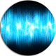 Blue Ice Flame Abstract, Digital Art Disc Metal Artwork, 23"