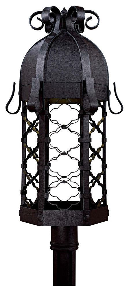 One Light Post Mount in Black