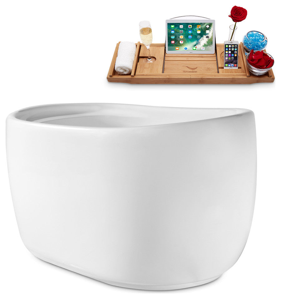 51" Streamline N2040BGM Freestanding Tub and Tray With Internal Drain