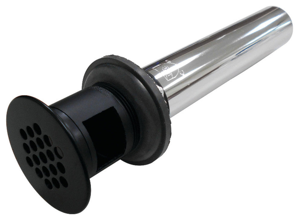 Kingston Brass Grid Drain With Overflow, Matte Black