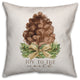 Joy to The World 18x18 Spun Poly Pillow, Pine Cone