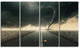 Yellow Rose on the Dark Road, Landscape Canvas Art Print, 48"x28", 4 Panels