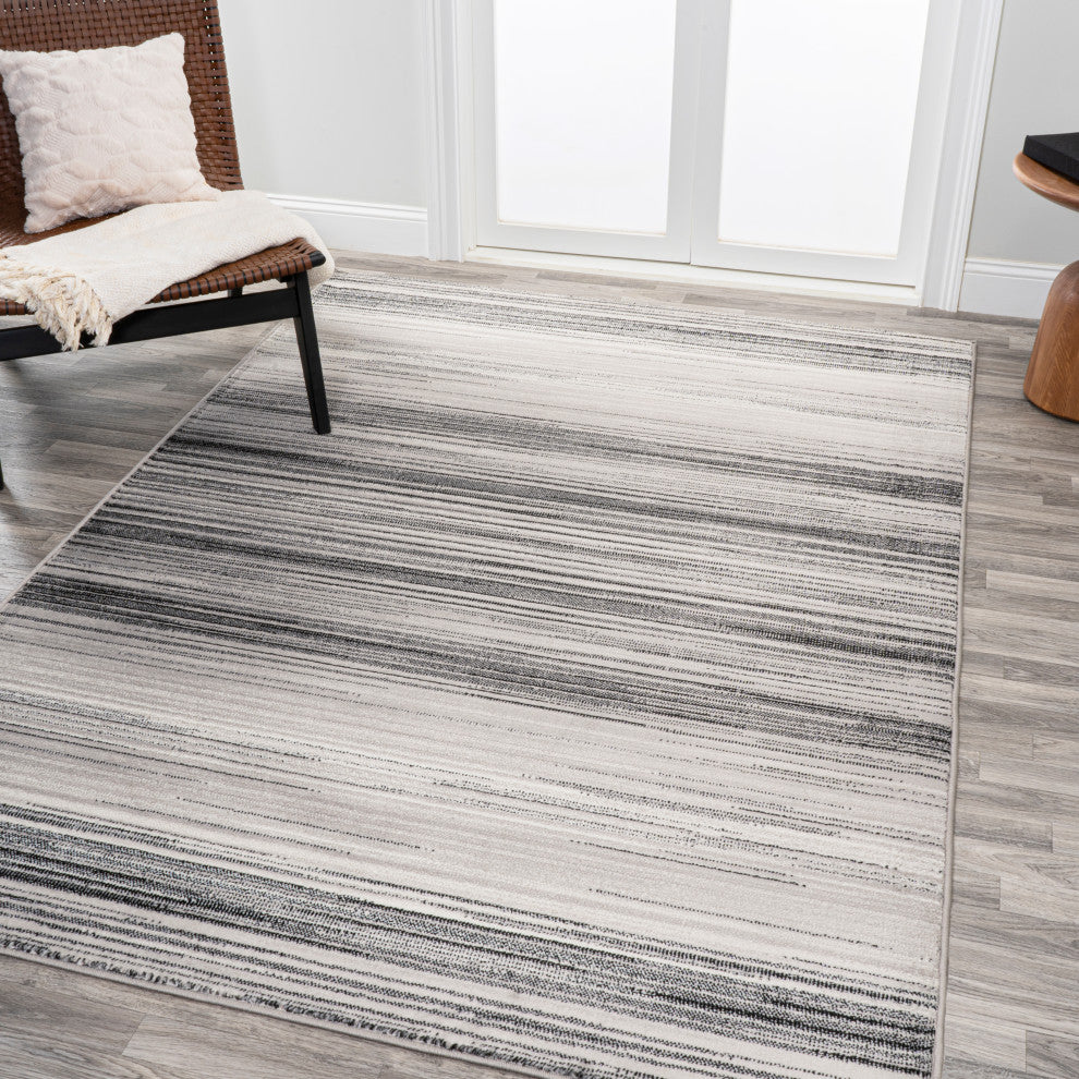 Austin Gradient Striped Gray/Black 3'x5' Area Rug
