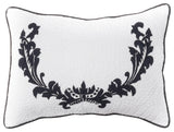 Antler Crown Bolster Pillow, White and Black