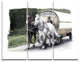"Horse Cart Black and White" Metal Wall Art, 3 Panels, 36"x28"