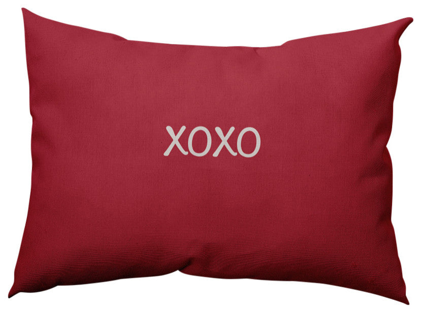 XOXO Valentines Decorative Lumbar Pillow, Brick, 14x20"