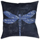 Laural Home Indigo Dragonfly I 18" X 18" Indoor Decorative Pillow