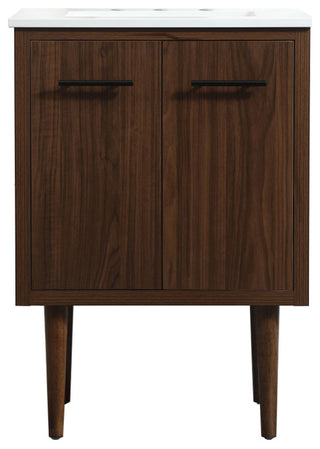 Home Living 19" Midcentury Modern Walnut-Light Bathroom Vanity