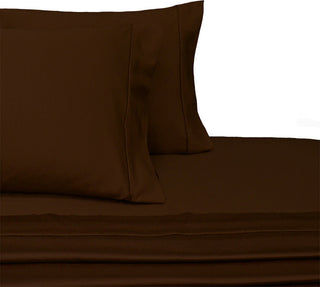 600TC 100% Cotton Attached Waterbed Sheet Set, Chocolate, King/Cal King