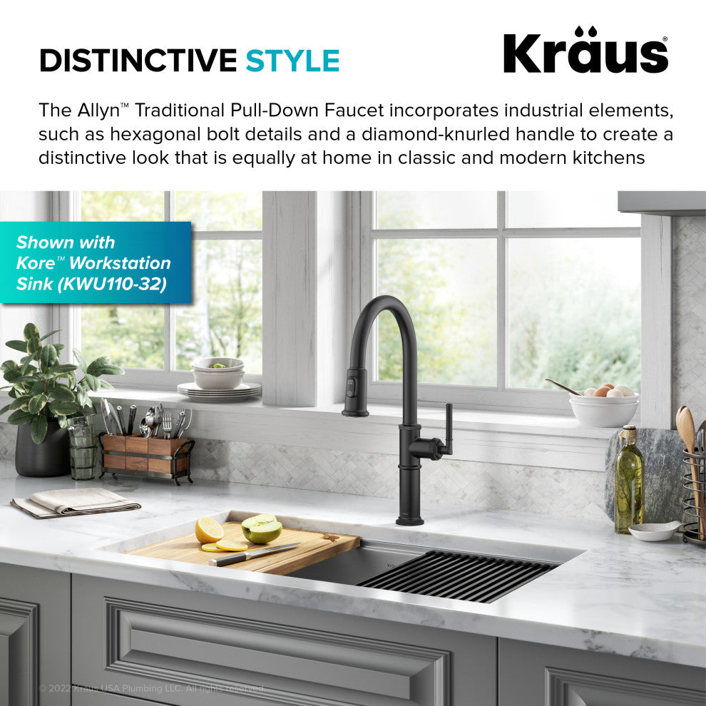 Sellette Pull-Down Kitchen Faucet, Matte Black, Model Kpf-4100mb