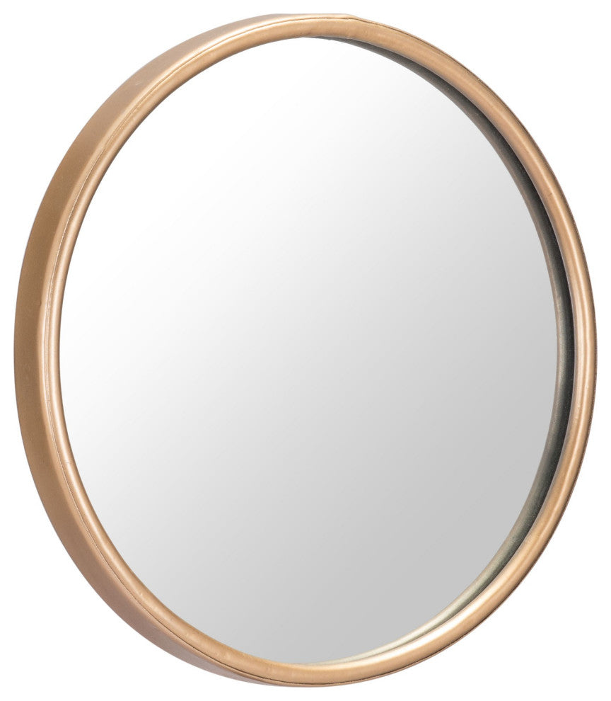 Gold Thick Border Round Mirror