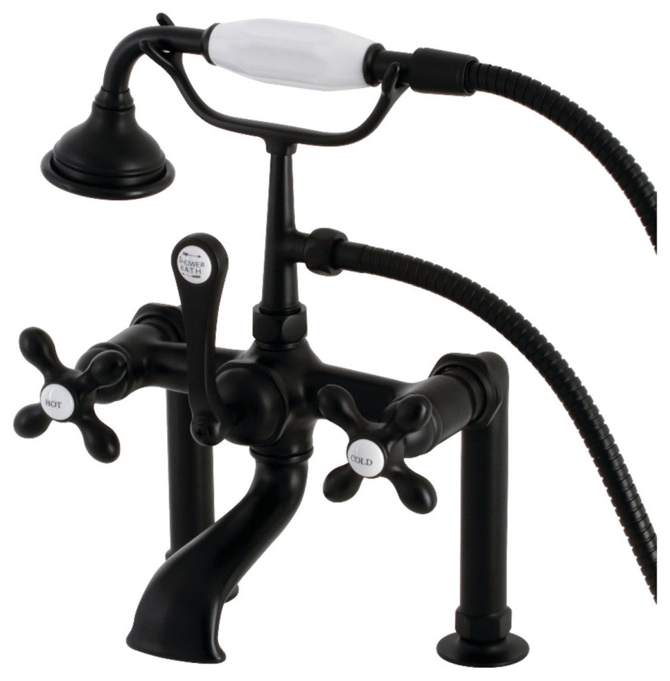 AE109T0 Deck Mount Clawfoot Tub Faucet, Matte Black