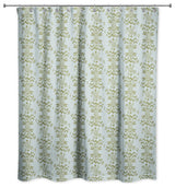 Green Floral Crest 71x74 Shower Curtain
