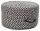 Colonial Mills Pouf Houndstooth Pouf Black Round