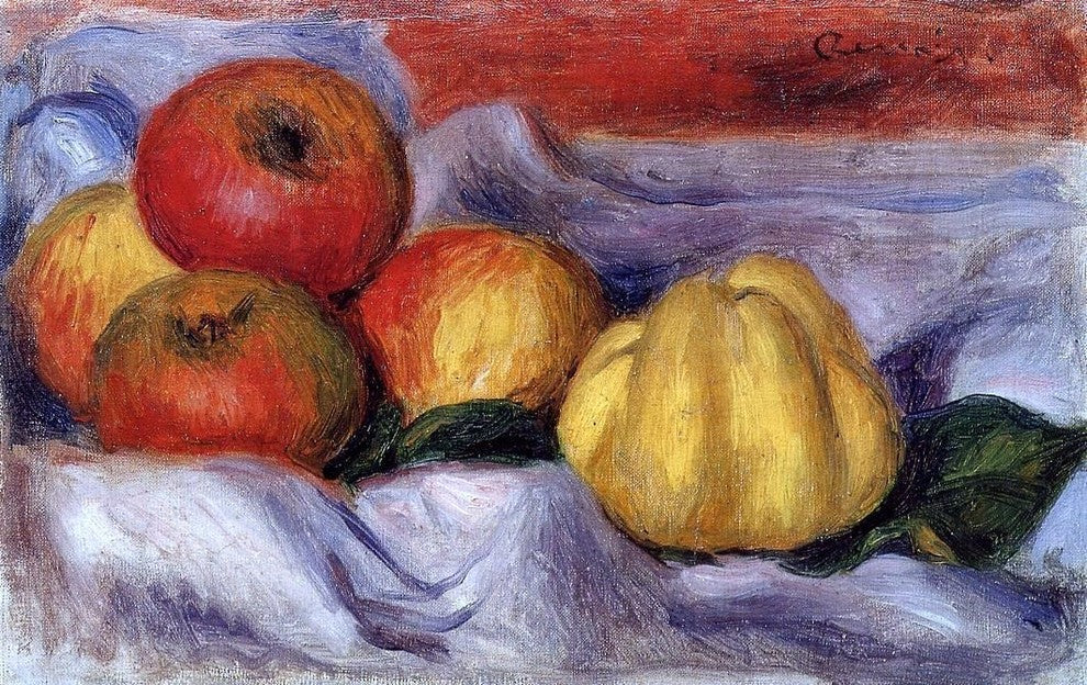 Pierre Auguste Renoir Still Life With Apples, 18"x27" Wall Decal