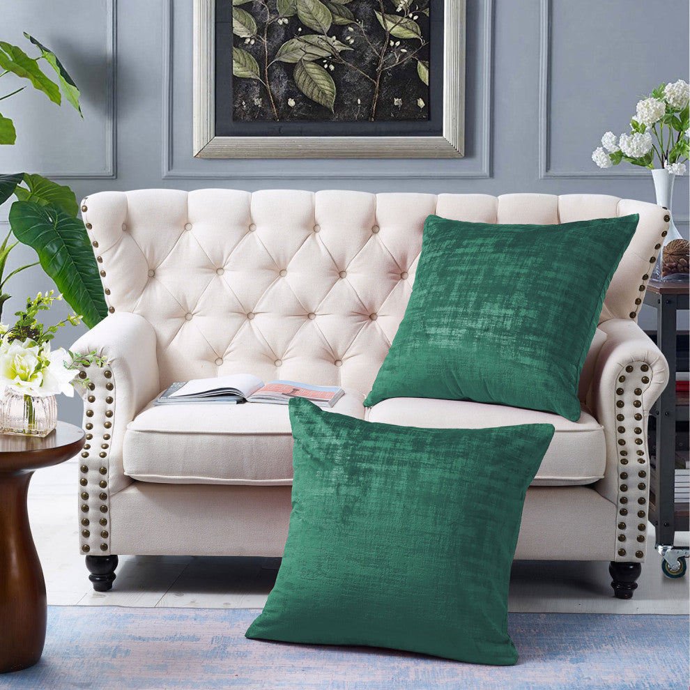 Velvet 2 Piece Euro Pillow Cover Set, Eden, 2 Piece, 26"x26"