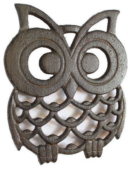 Cast Iron Owl Trivet 8"