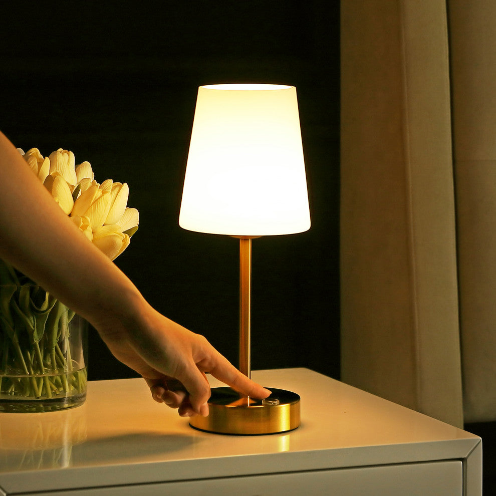 12.75" Modern Minimalist Iron Rechargeable Integrated LED Table Lamp