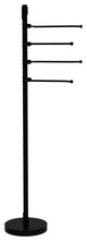 Floor Standing 49" 4 Pivoting Swing Arm Towel Holder, Matte Black