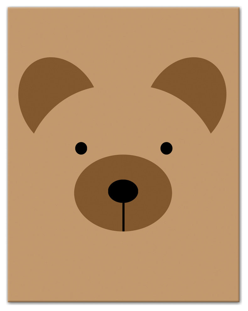 Bear Face 11x14 Canvas Wall Art