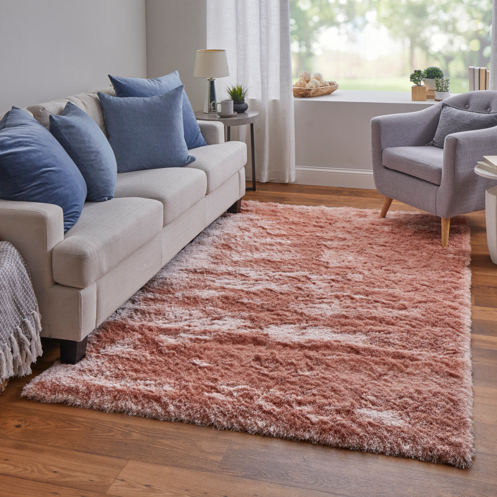 Weave & Wander Armada Plush Shag Rug, Blush, 2'x3'4"