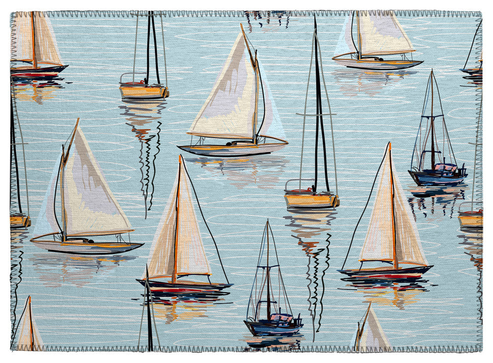 Indoor/Outdoor Harbor HA8 Sky Machine Washable 1'8" x 2'6" Rug