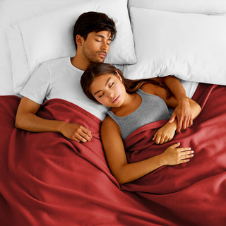 Bare Home Polar Fleece Lightweight Blanket, Red, Full / Queen